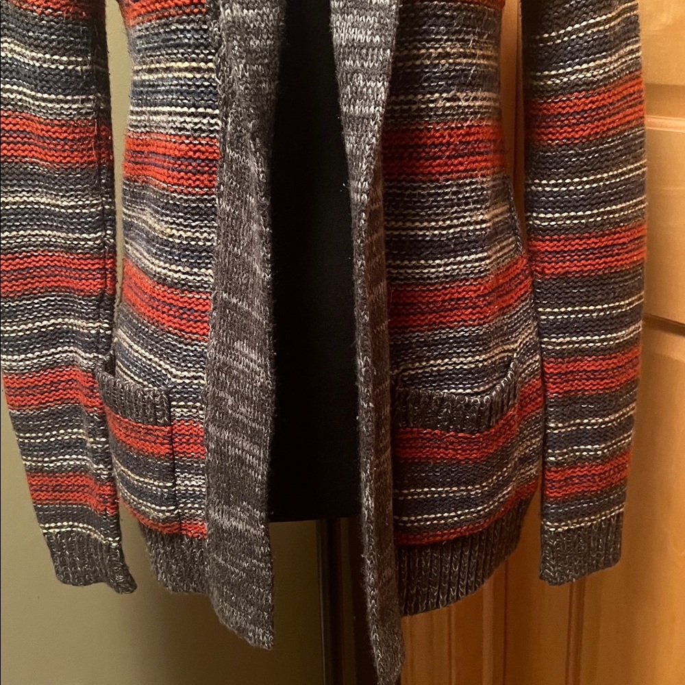 Roxy Womens Open Front Aztec Print Striped Knit Sweater Cardigan Southwestern XS - Picture 6 of 16